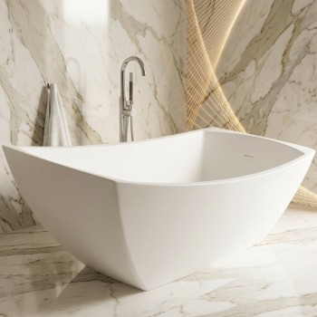 Minuet Freestanding Solid Surface Stone 60” Tub - Bathtubs - Toronto, Canada | Virta Luxury Bathroom Furniture