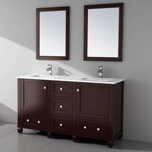 Hampton Floor Mount 60” Double Sink Vanity – Freestanding Bathroom Vanities - Toronto, Canada | Virta Luxury Bathroom Furniture