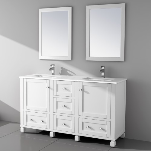 Hampton Floor Mount 60” Double Sink Vanity – Freestanding Bathroom Vanities - Toronto, Canada | Virta Luxury Bathroom Furniture