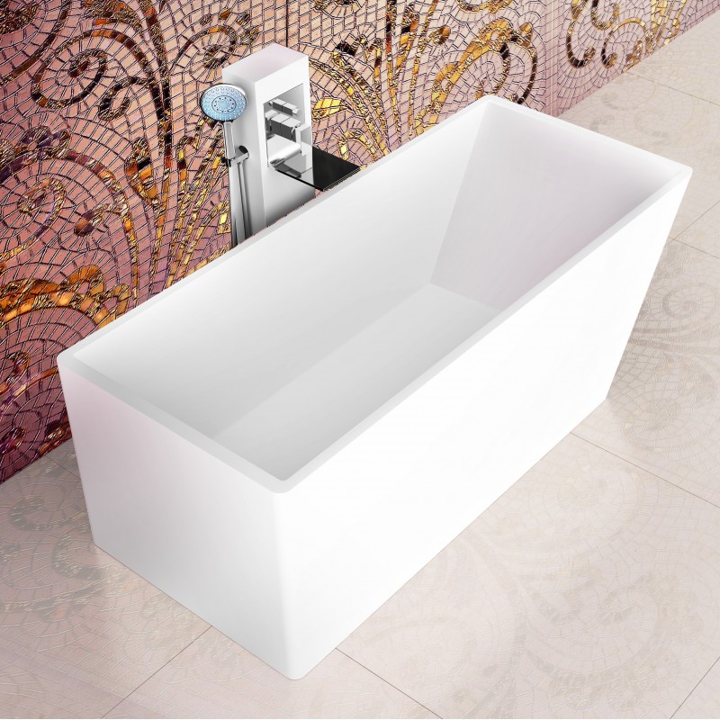 Andante Freestanding Solid Surface Stone 67" Tub