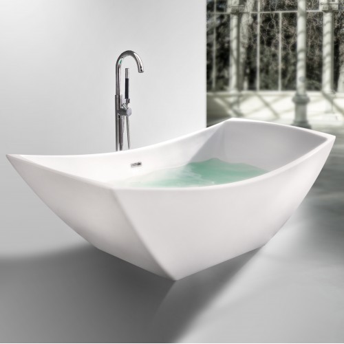 Viola Freestanding Solid Surface Stone 67” Tub - Bathtubs - Toronto, Canada | Virta Luxury Bathroom Furniture