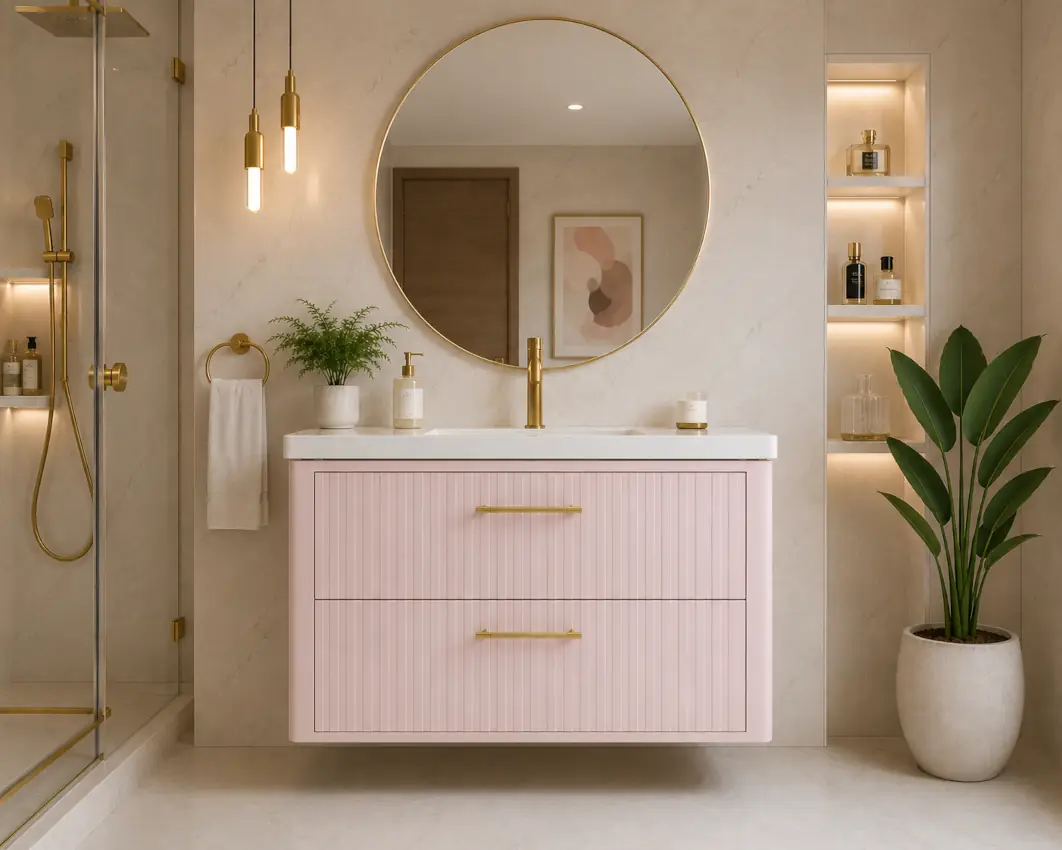 Virta Mia Style Fluted Panels Custom 34" x 22" Wall-Hung Vanity